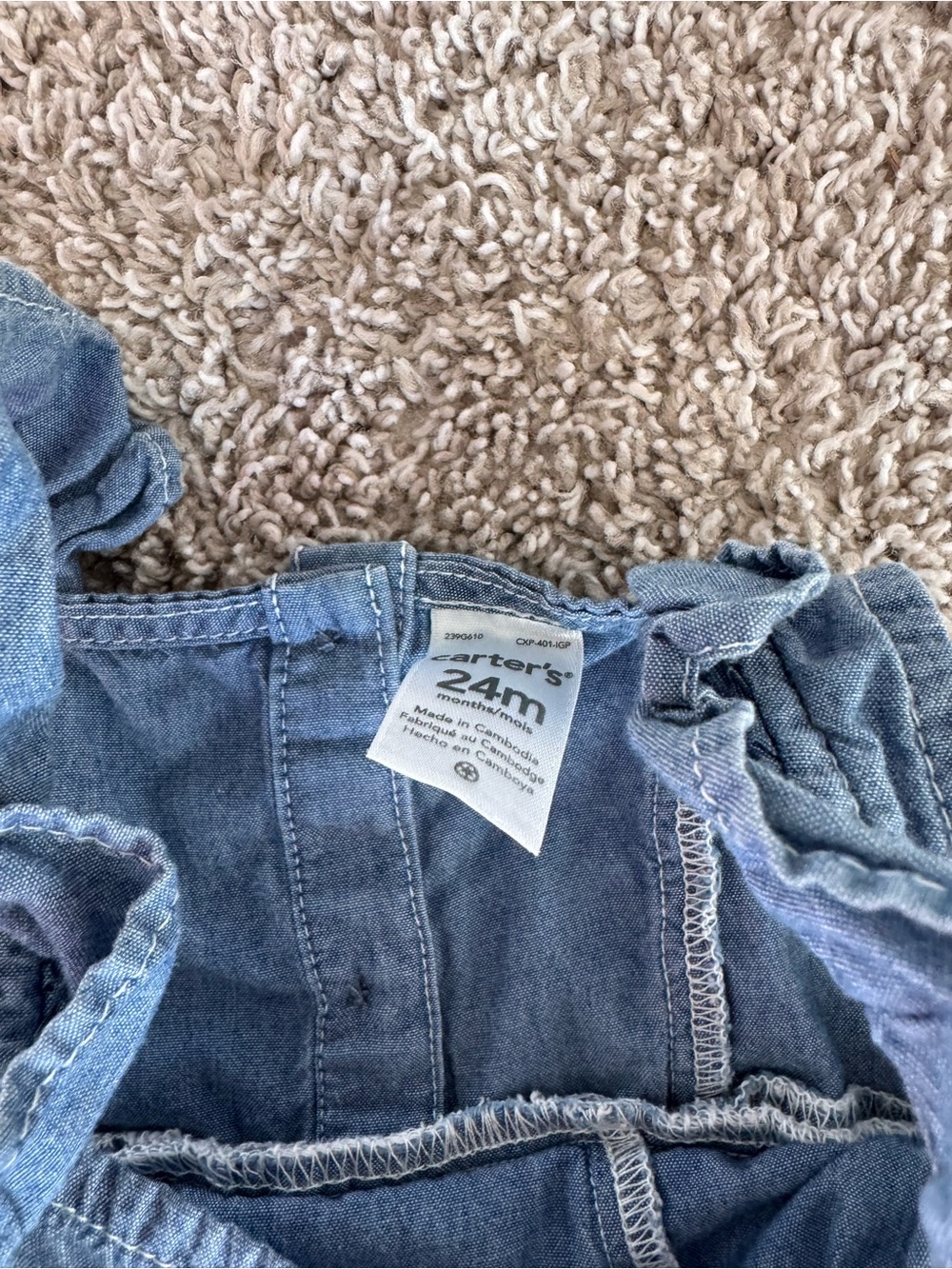 Carter’s Toddler Girl Outfit Bundle 24M Denim Top Jungle Dress Pink Shorts - Picture 7 of 13